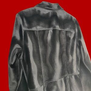 Vintage Wavy Velour Zip Jacket Black Size Small